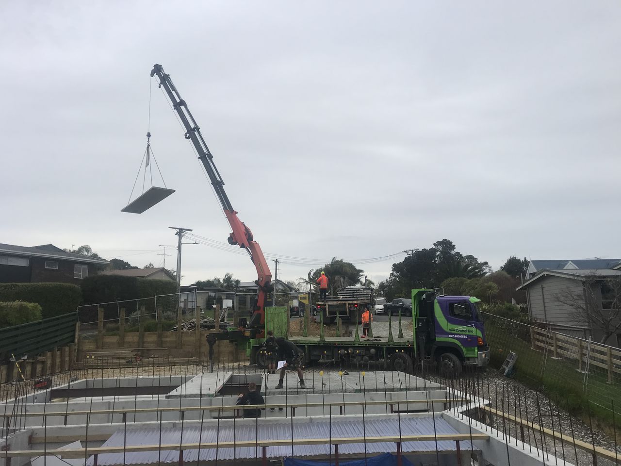 Placing over a freshly poured base.